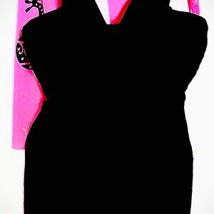 Black body-con dress by VENUS.  Sz Med. Good cond Stylishly complimentary